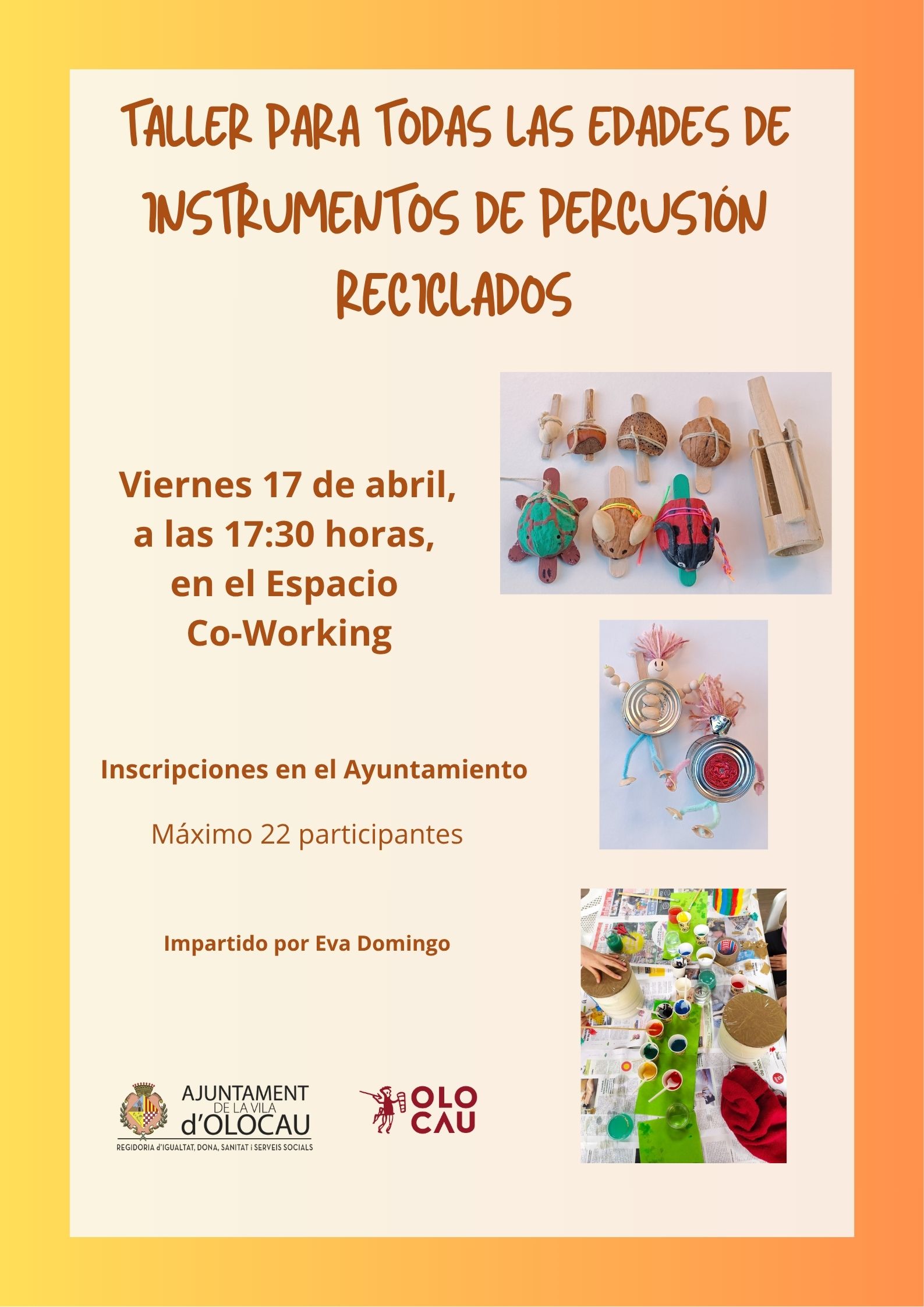 Taller de instrumentos de percusión reciclados